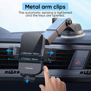 Car mobile phone holder with wireless charger