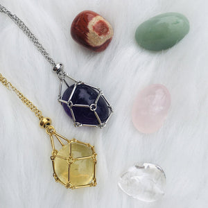 Crystal Stone Holder Necklace