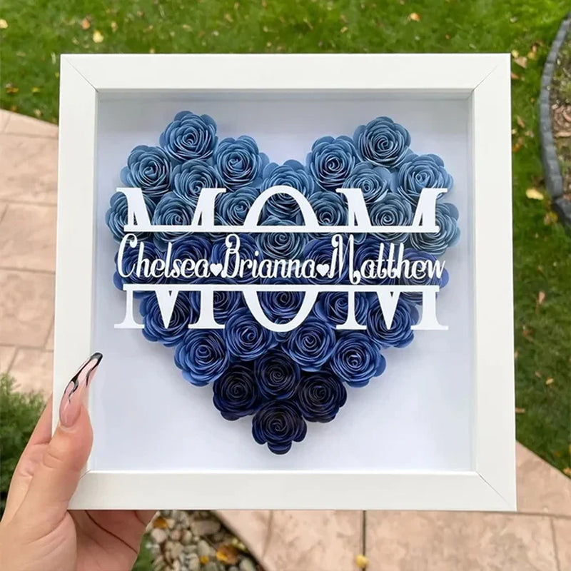 Personalized Mom Flower Shadow Box