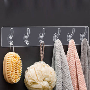 Multifunctional Transparent 6 Hooks