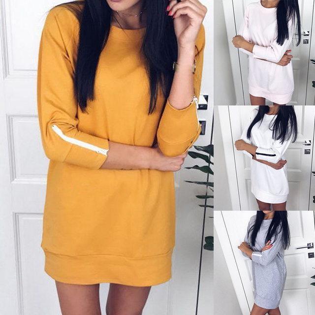 New Trendy boat neck zipper sleeve fashion dress