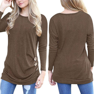 Women's Casual Long Sleeve Round Neck Shirt