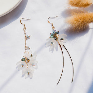 Asymmetric Flower Drop Earrings