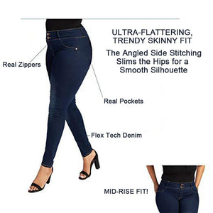 High Waist Stretch Denim Pants