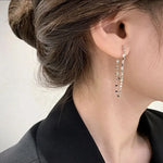 Sequins Chain Tassel Earrings