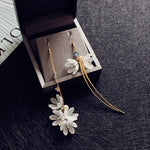 Asymmetric Flower Drop Earrings