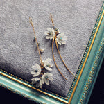 Asymmetric Flower Drop Earrings