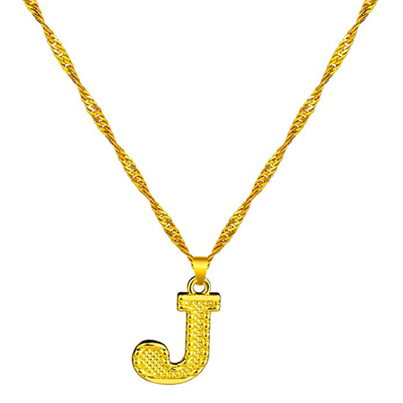 18K Gold Plated Initial Letter Necklace