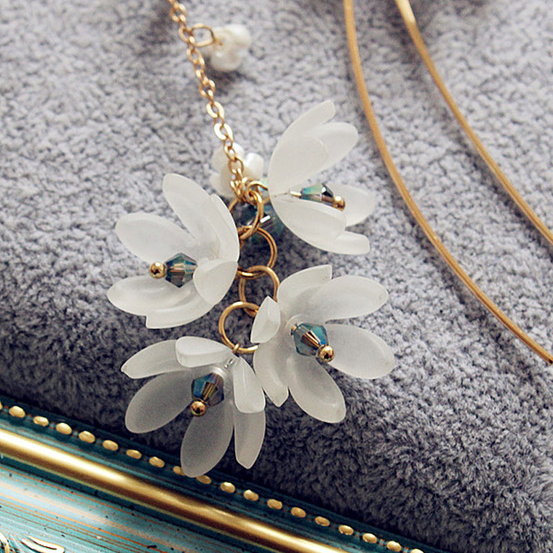 Asymmetric Flower Drop Earrings