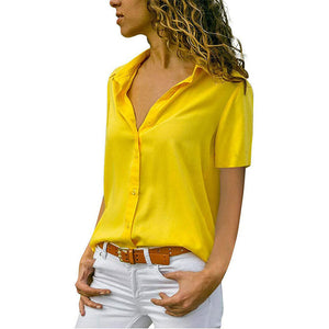 Ladies Casual Chiffon Solid T-Shirt