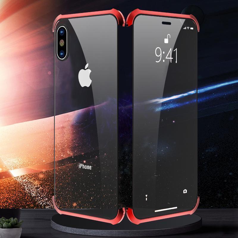 Double-sided Glass Magnetic Phone Cover, Shockproof and Borderless