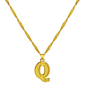 18K Gold Plated Initial Letter Necklace