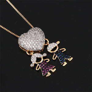 Cute Doll Pendant Heart Necklace