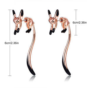 Delicate Long Fox Earrings