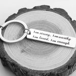 Stainless Steel  "I am strong" Keychain