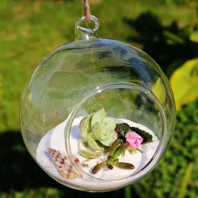 Hanging Glass Plant Pots