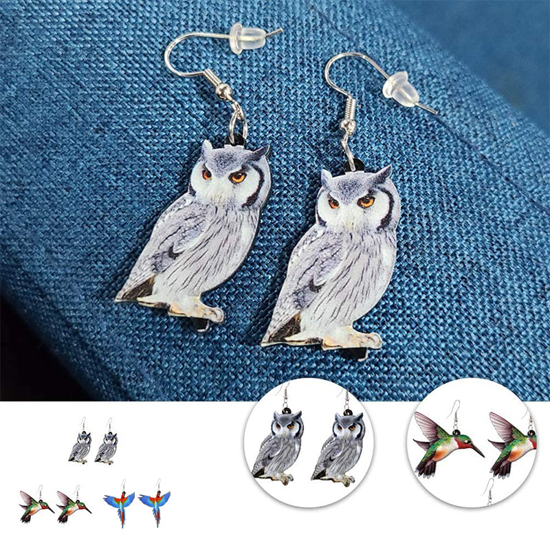 Acrylic Drop Bird Earrings