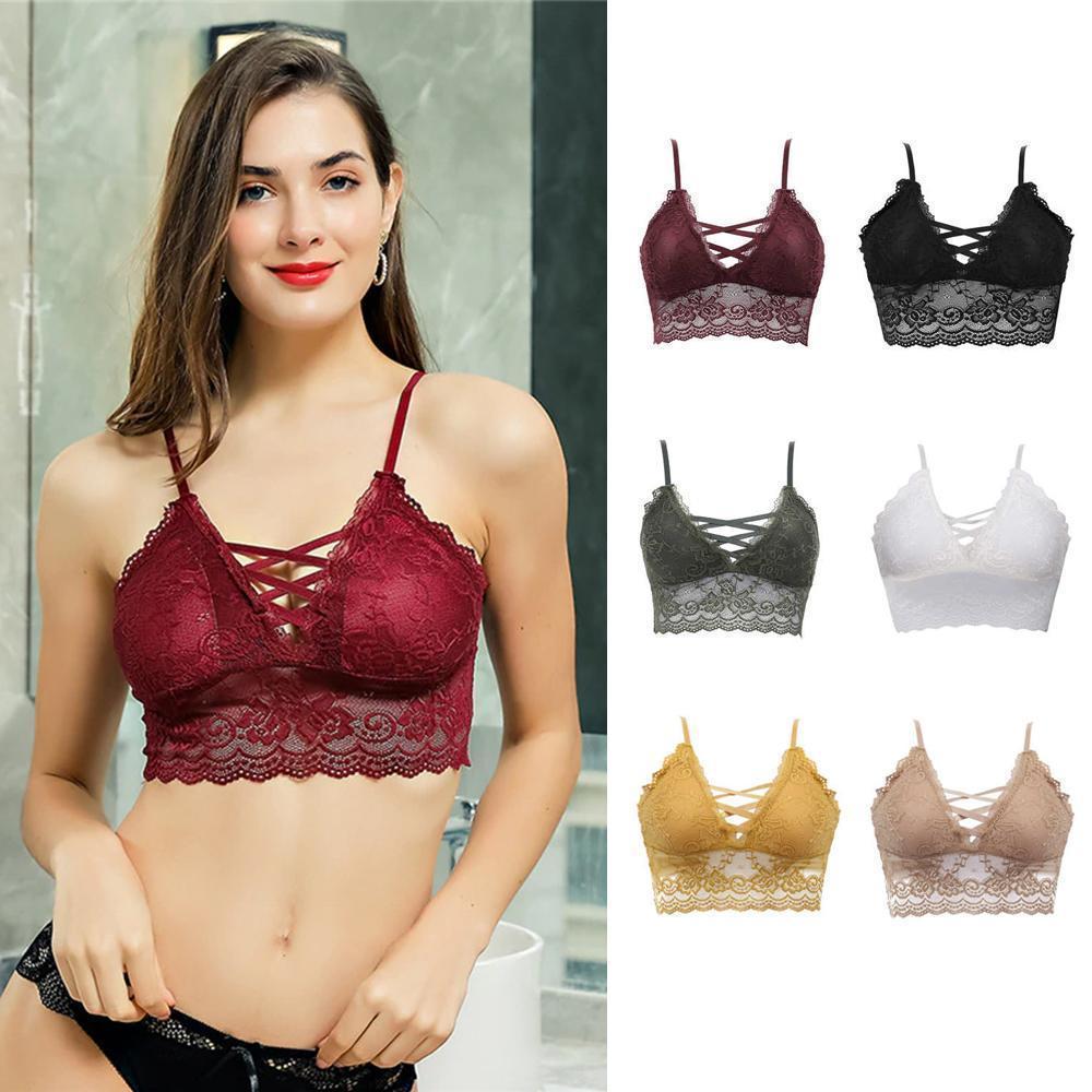 Wireless Sexy Floral Lace Bra, Adjustable Straps