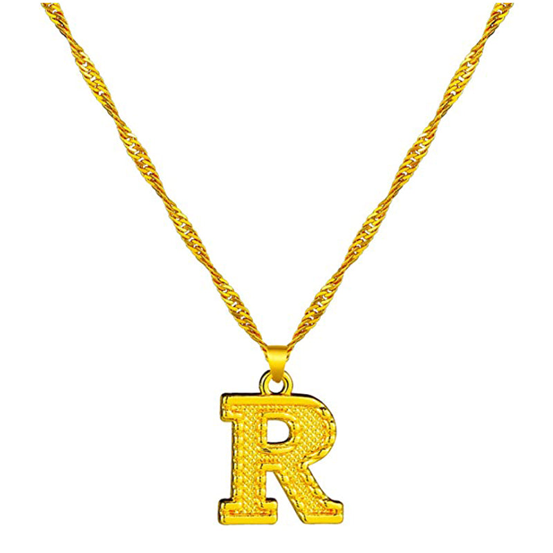 18K Gold Plated Initial Letter Necklace