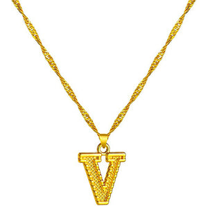 18K Gold Plated Initial Letter Necklace