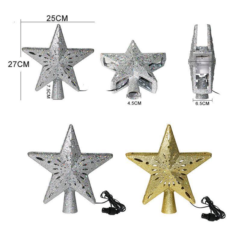 3D Hollow Gold Star Christmas Tree Topper