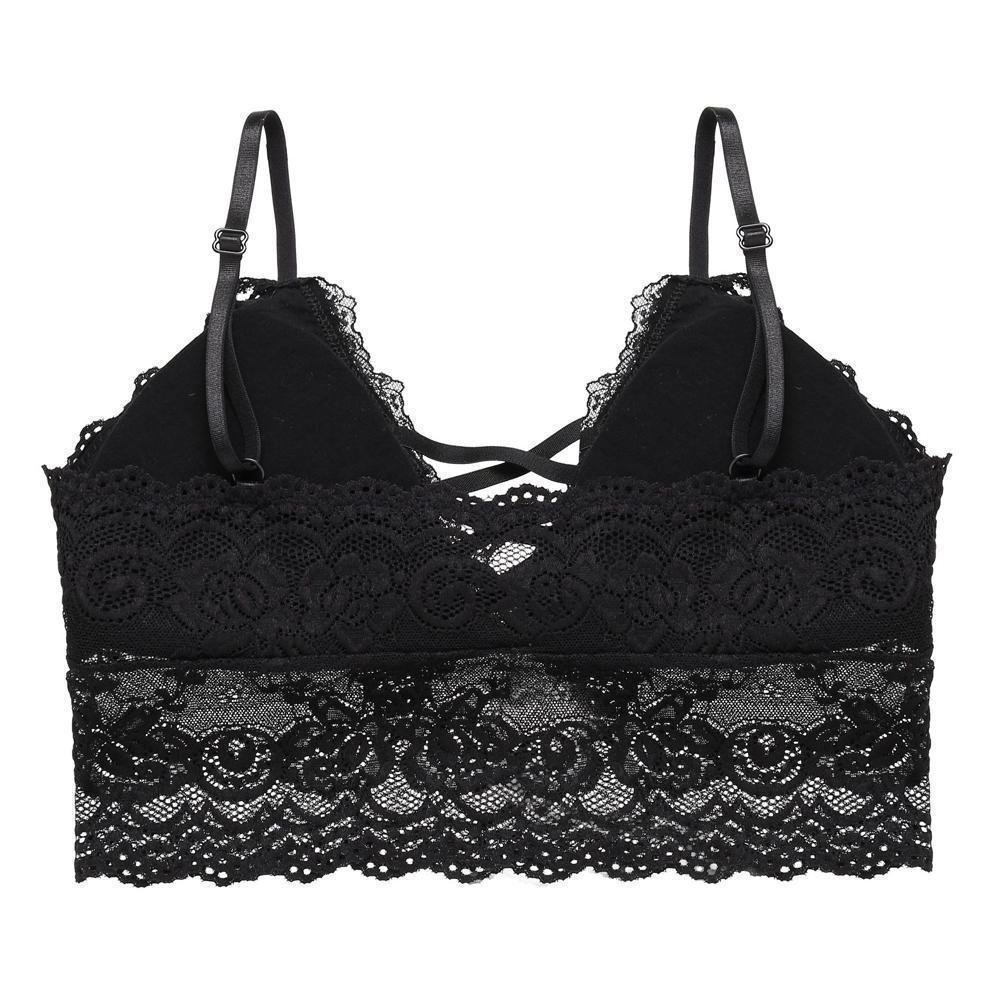 Wireless Sexy Floral Lace Bra, Adjustable Straps