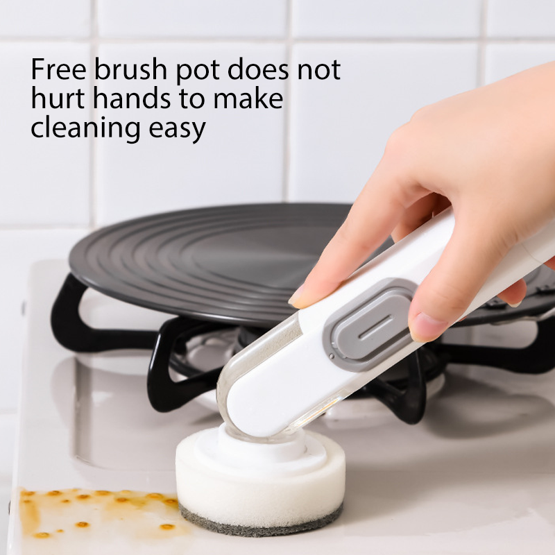 Pot Brush with Soap Dispenser