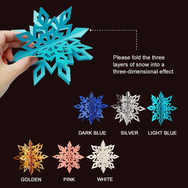 3D Snowflake Decorations (6/12 PCs)