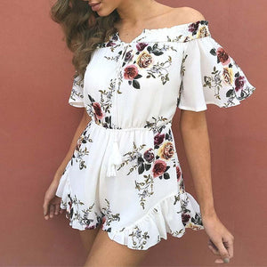 Summer Floral Chiffon Rompers