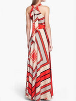 New Crew Neck  Printed Maxi Dress.AQ