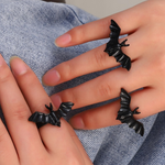 Adjustable Gothic Bat Ring