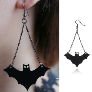 Halloween Gothic Jewelry Bat Earring and Necklace