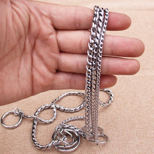 Dog Training Collars Snake P Choke Metal Slip Chain