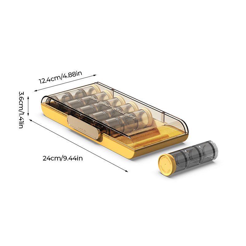 Portable High Capacity Weekly Pill Box