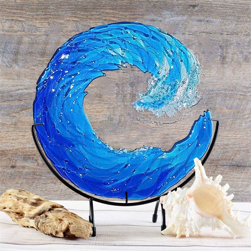 Ocean Wave Fused Glass Sculpture