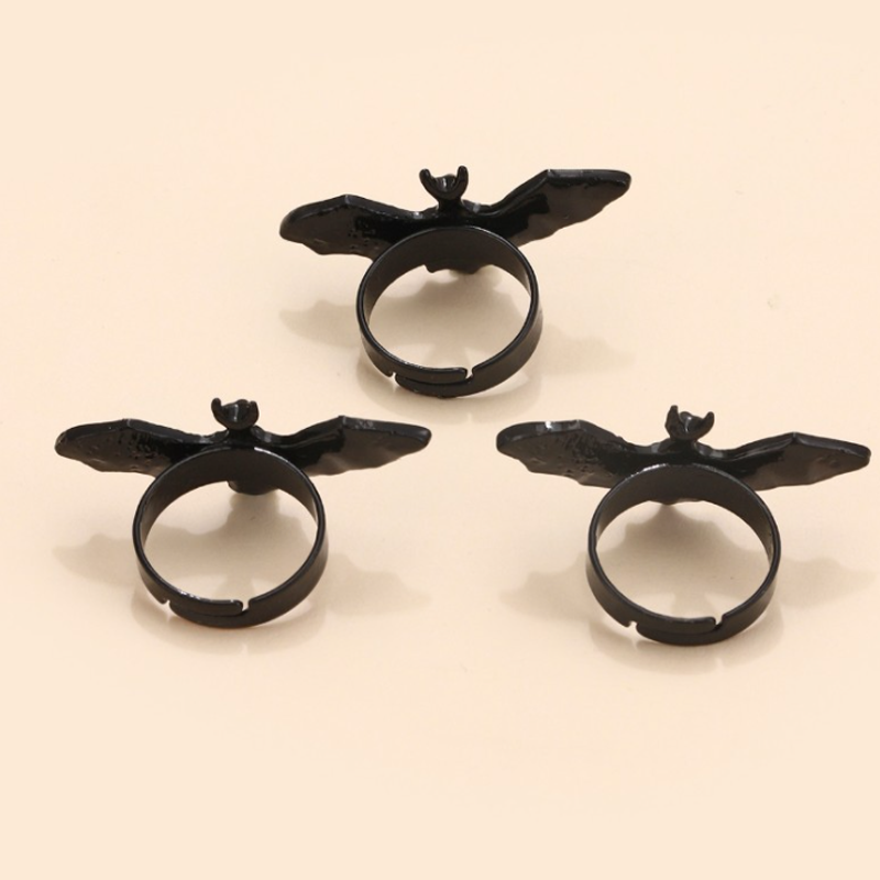 Adjustable Gothic Bat Ring