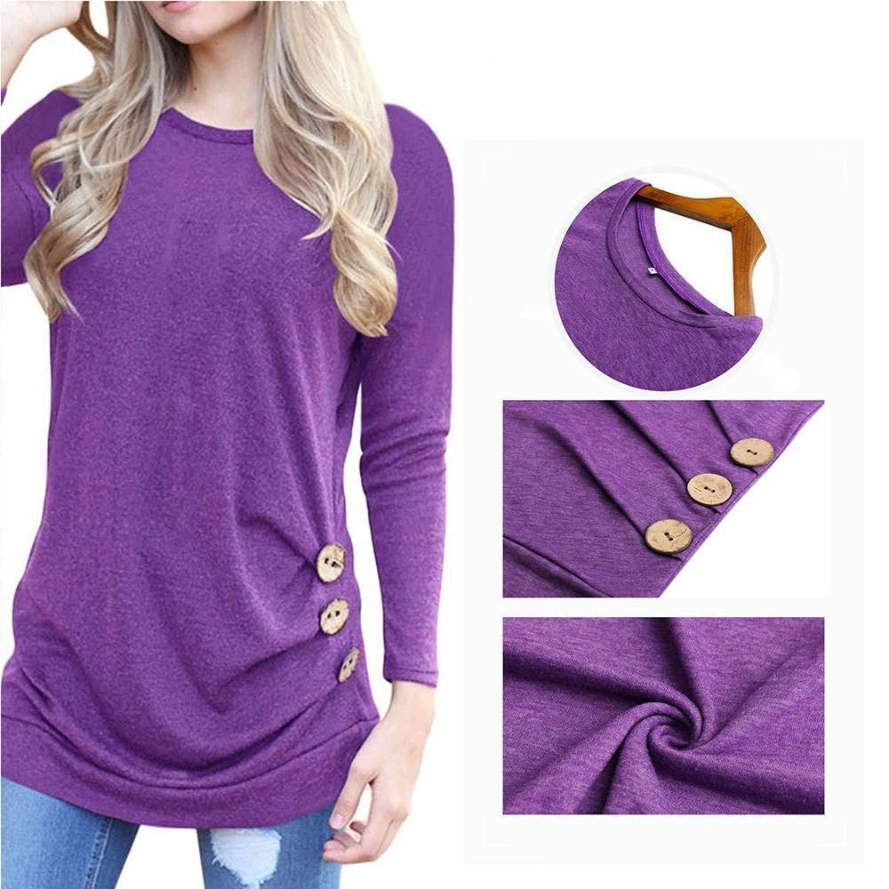 Women's Casual Long Sleeve Round Neck Shirt