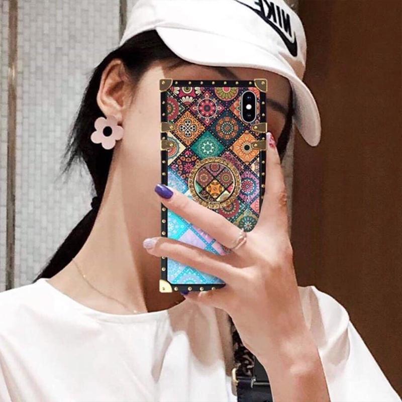 Bohemian Retro Crystal Bracket Phone Case for iPhone