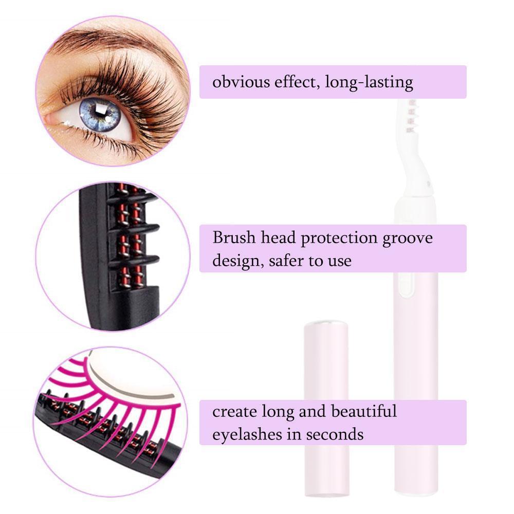 Electric Heated Eyelash Curler with Comb Design