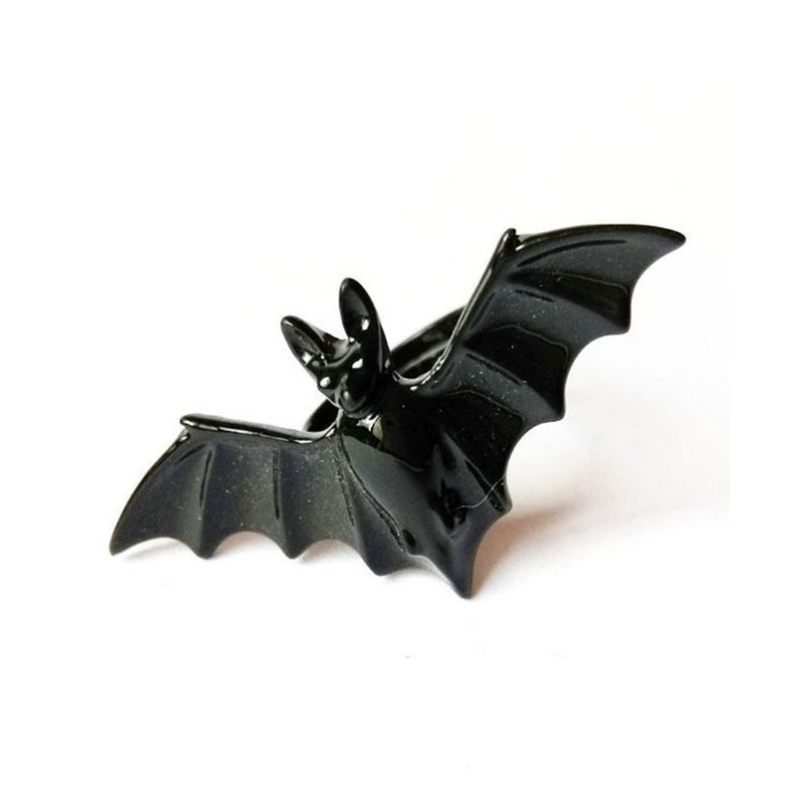 Adjustable Gothic Bat Ring