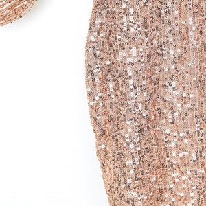 Slit Sleeve Sequin Party Dress