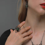 Retro Style Halloween Spider Jewelry Set