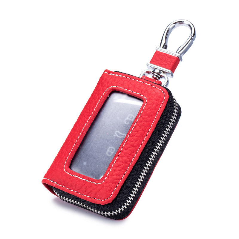 Two-Sides Mini Leather Car Key Case