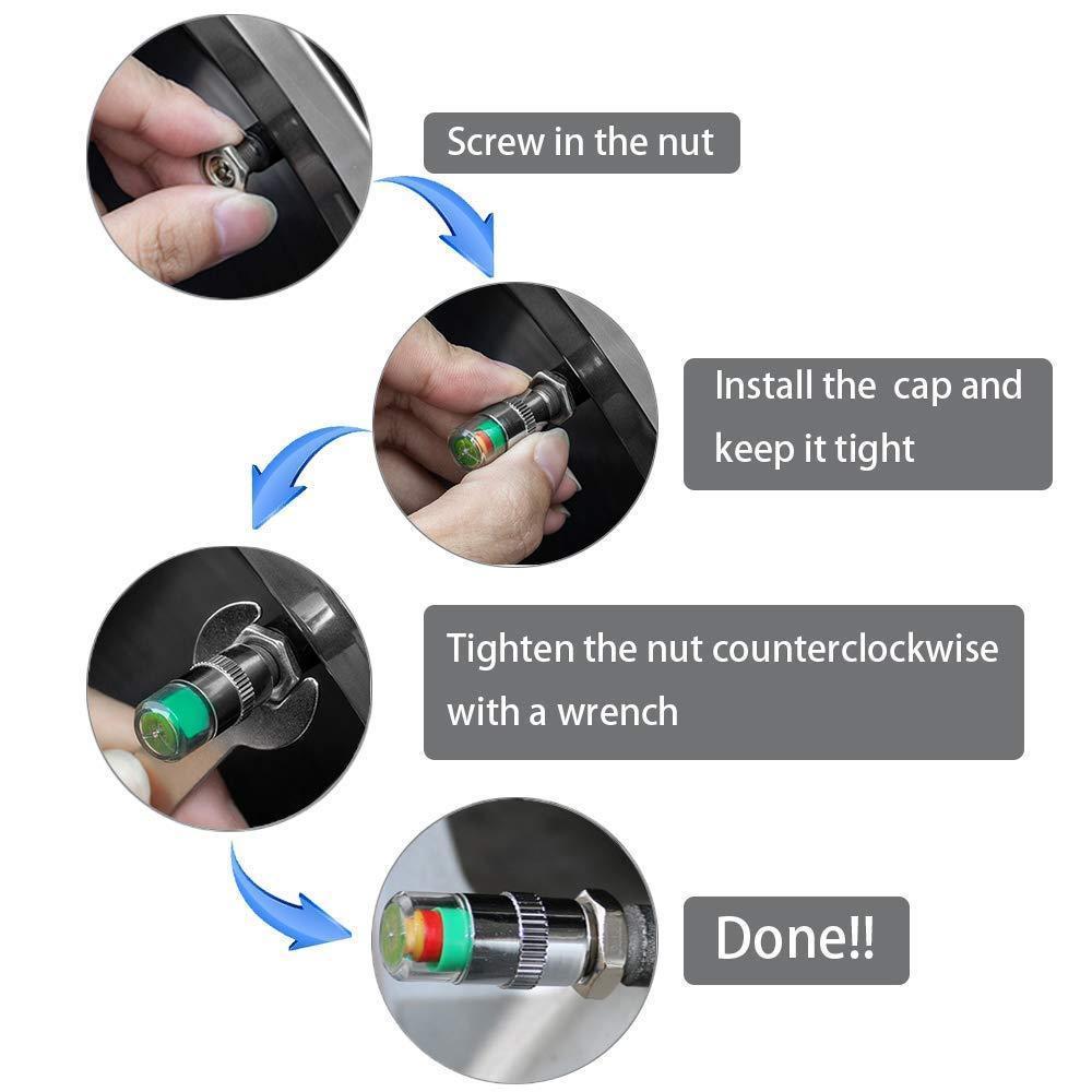 DOMOM Tire Pressure Indicator Valve Stem Caps