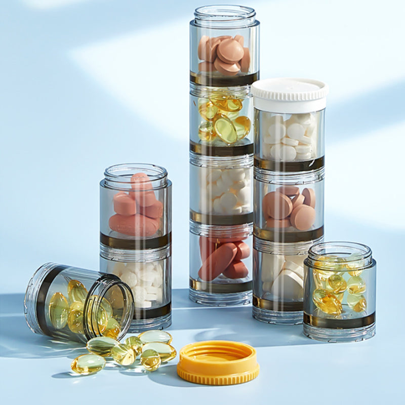 Portable High Capacity Weekly Pill Box