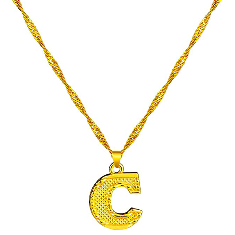 18K Gold Plated Initial Letter Necklace