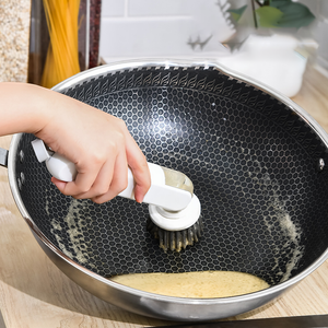 Pot Brush with Soap Dispenser