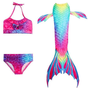 Girls Mermaid Tail Kids Swimsuit Bikini Set