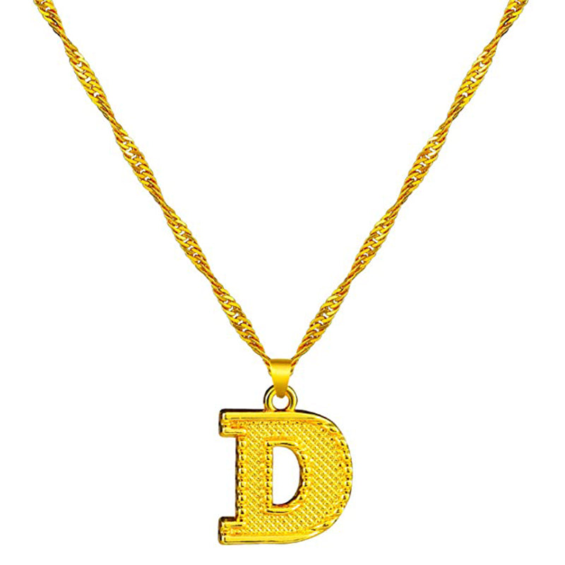 18K Gold Plated Initial Letter Necklace