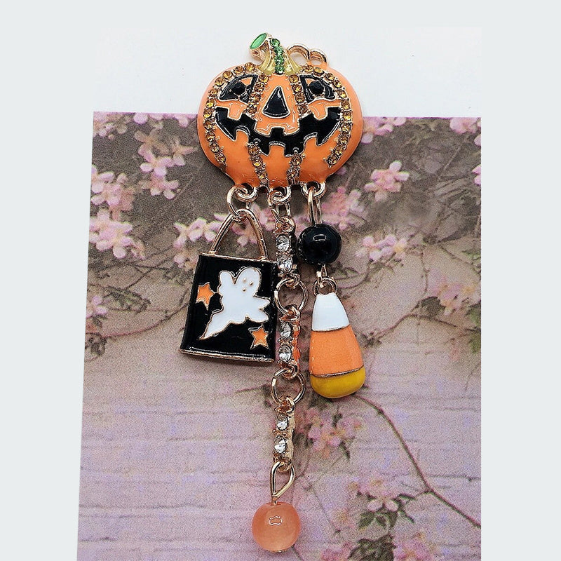 Pumpkin Ghost Creative Halloween Tassel Earrings